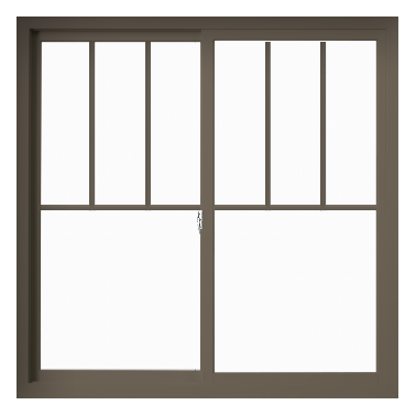 Window style with top half of window with vertical grids