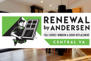 RbA Full-Service Window & Door Replacement logo with kitchen interior image as the background