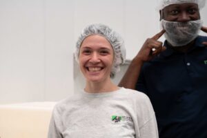 Staff smiling after volunteering with the Renewal Cares program